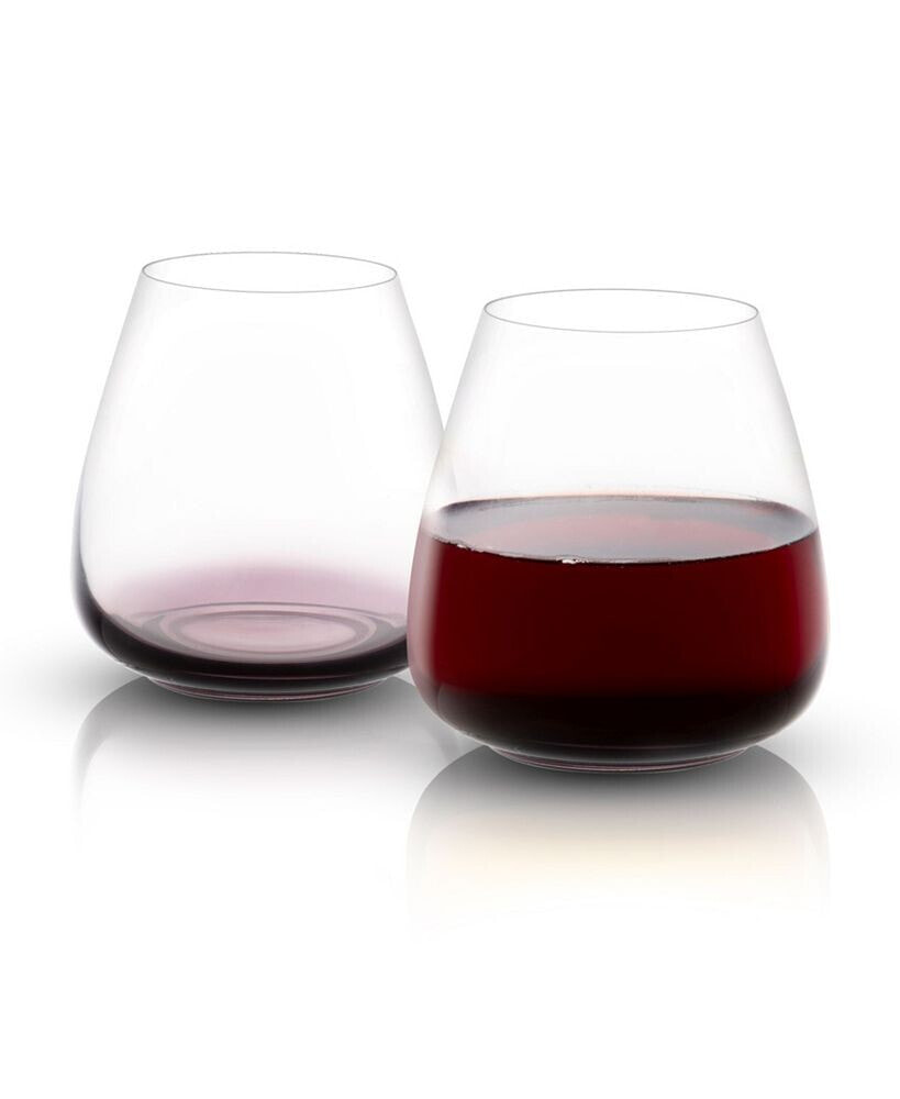 JoyJolt black Swan Stemless Red Wine Glasses Set of 4