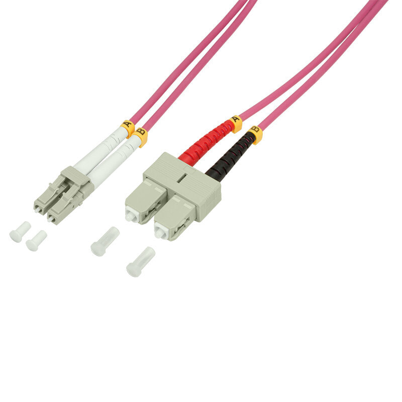 LogiLink LC/SC, 20 m волоконно-оптический кабель OM4 Розовый FP4LS20