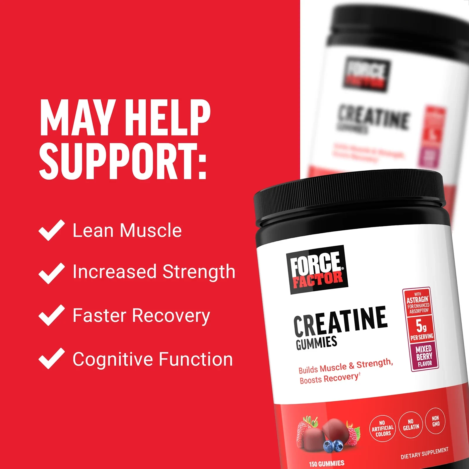 Creatine Monohydrate Gummies, Mixed Berry, 5 g, 150 Gummies