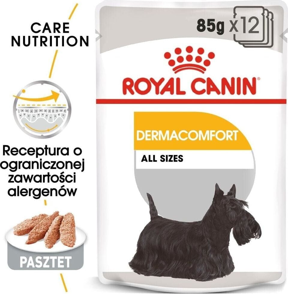 Royal Canin ROYAL CANIN CCN Dermacomfort 12x85g karma mokra - pasztet dla psów dorosłych o wrażliwej skórze, skłonnej do podrażnień