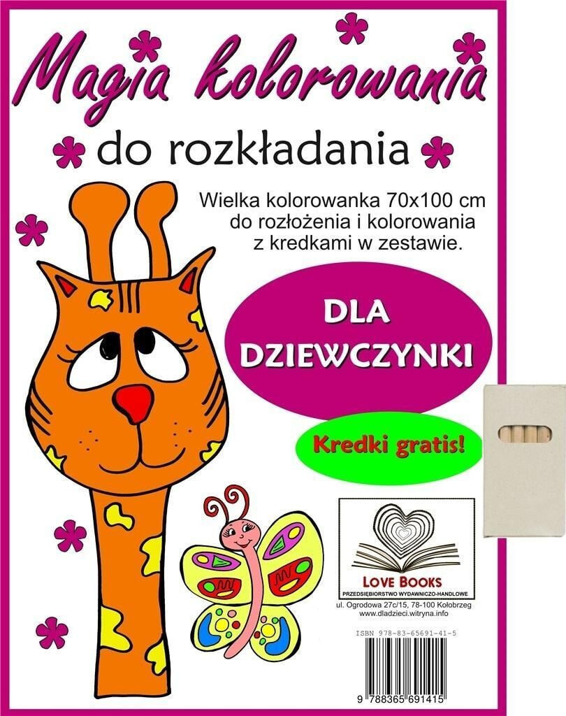 Раскраска для рисования Love Books Magia kolorowania do rozkładania. Dla dziewczynki