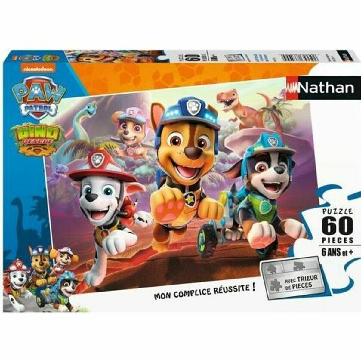 Puzzle Nathan Paw Patrol to the rescue of the dinosaurs 60 Pieces