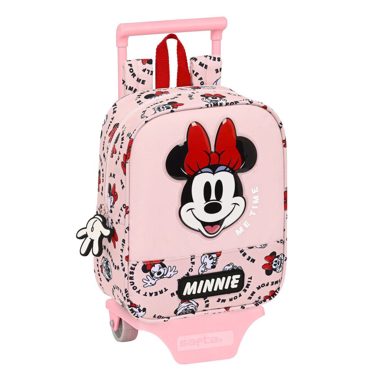 School Rucksack with Wheels Minnie Mouse Me time Pink (22 x 27 x 10 cm)