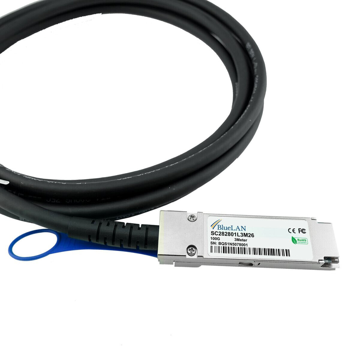 BlueOptics CAB-Q28-Q28-2M-BL - 2 m - QSFP28 - QSFP28 - Male/Male - Black - 100 Gbit/s