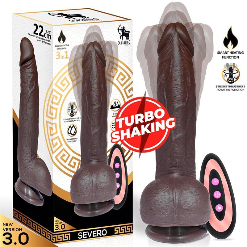 Severo Realistic Turbo Shaking Dildo with Thrusting, 360º Rotation, and Remote Control Liquid Silicone