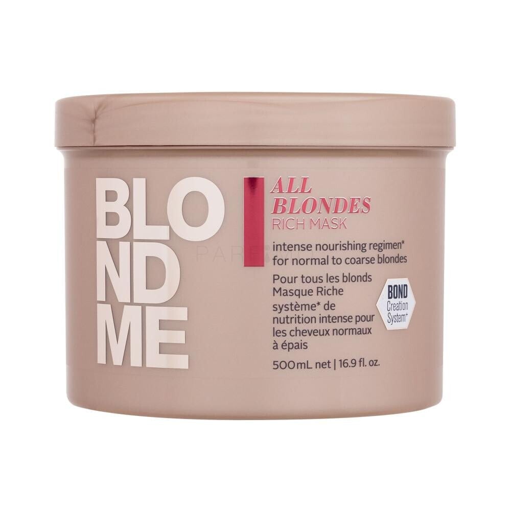 Schwarzkopf Professional Blond Me All Blondes Rich Mask 500 ml haarmaske für Frauen