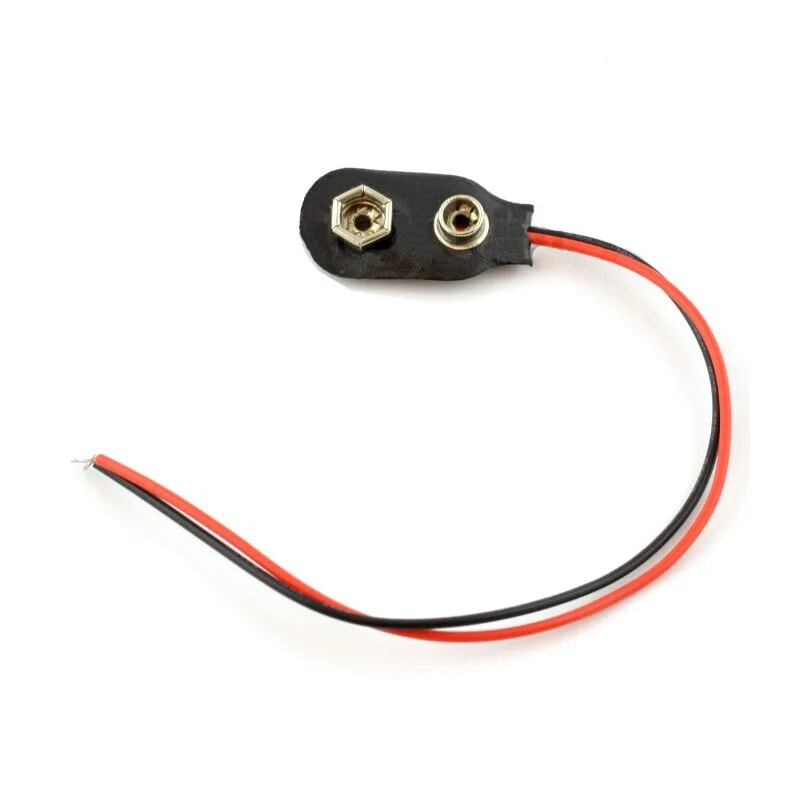 Clip for 9V battery with cable - 15cm