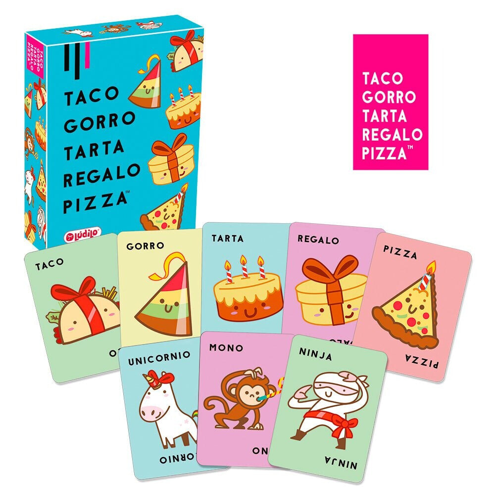 LÚDILO Taco. Hat. Cake. Gift. Pizza Board Game