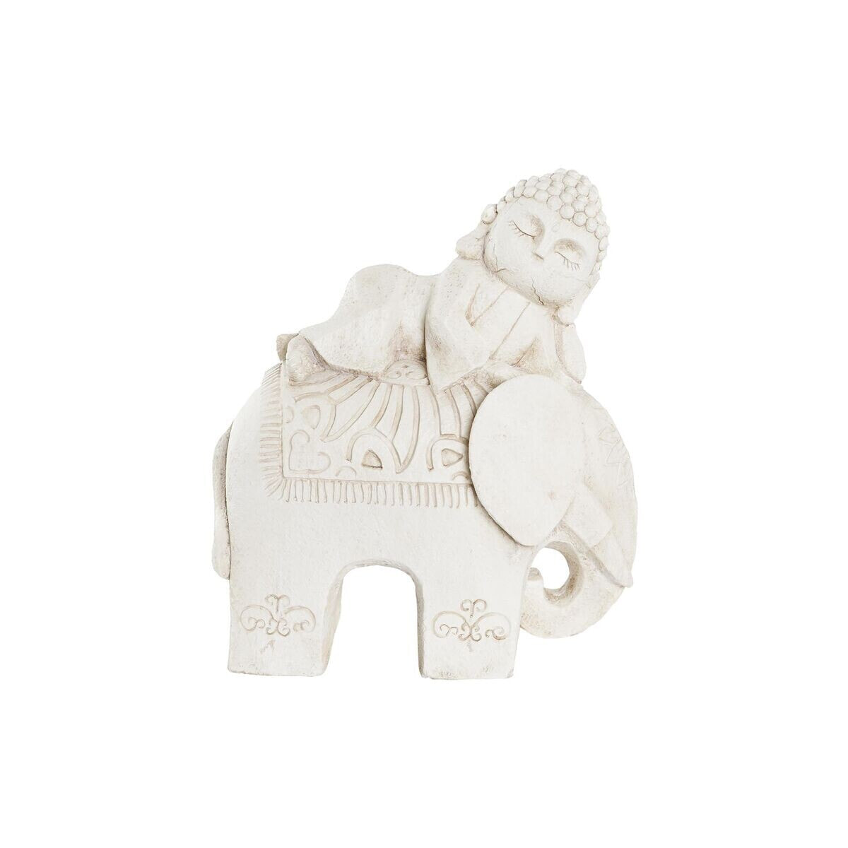 Decorative Figure DKD Home Decor Aged finish Elephant White Oriental Magnesium (42 x 24 x 46 cm)