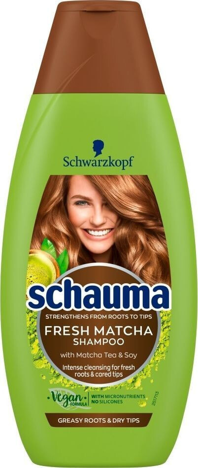 Schwarzkopf Schauma Fresh Matcha Shampoo Освежающий шампунь с экстрактом матча, для жирных у корней и сухих на кончиках волос 400 мл