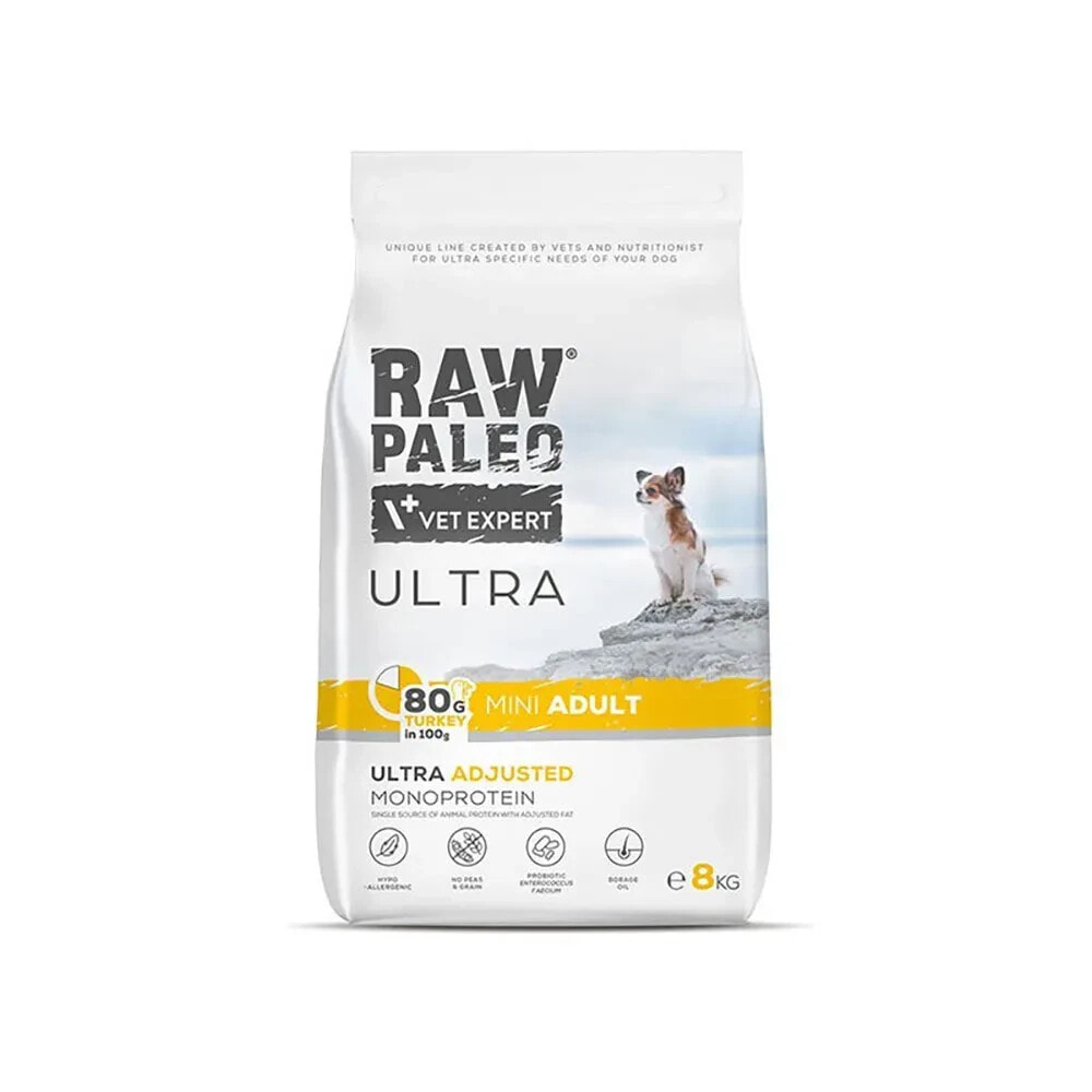 RAW PALEO Ultra mini adult turkey dog food 8kg