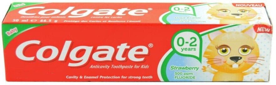 Kinderzahnpasta 0-2 Jahre mit Erdbeergeschmack - Colgate Strawberry Kids Tooth Paste