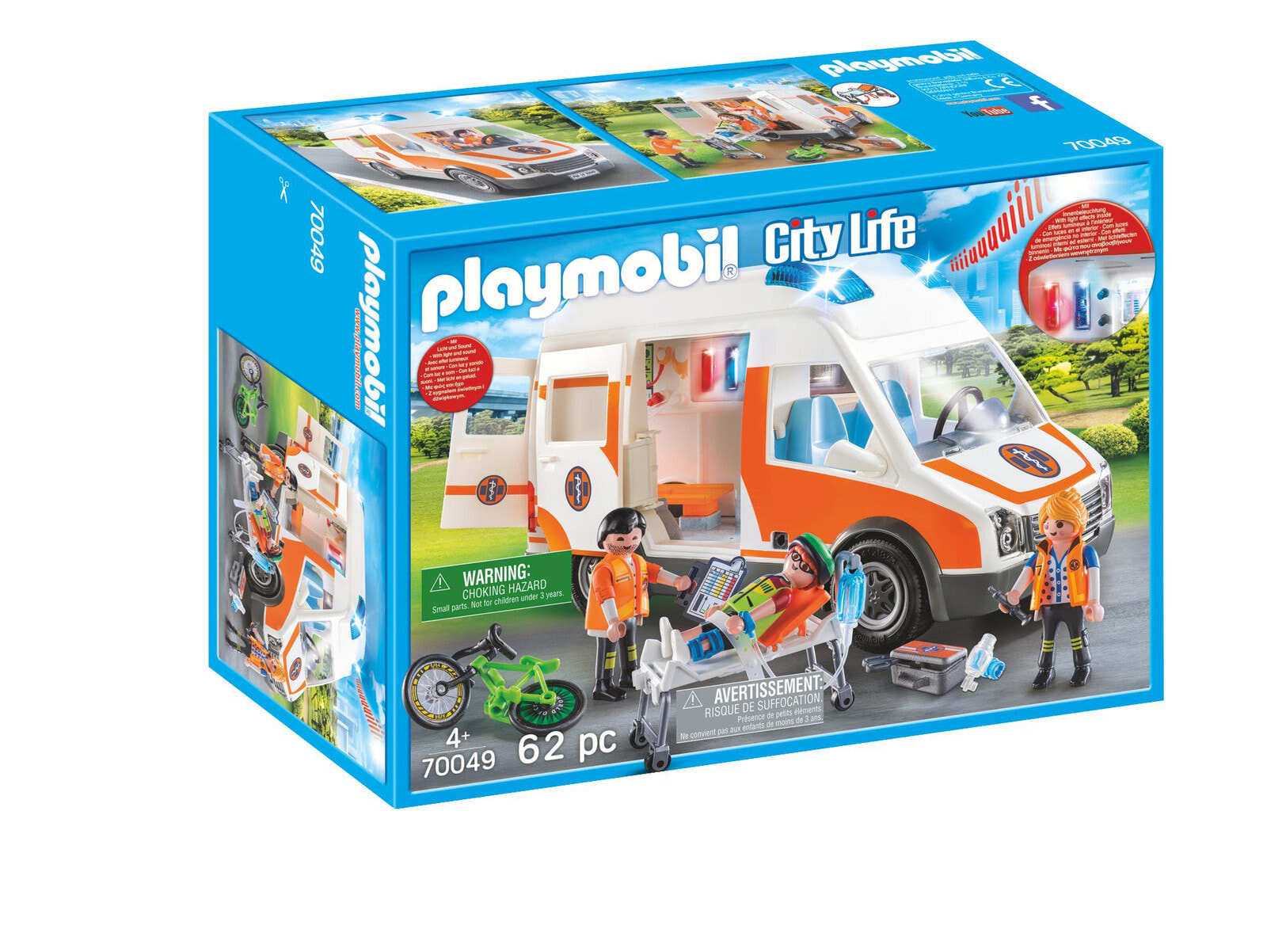 Игровой набор с элементами конструктора Playmobil City Life Скорая помощь с мигалкой,70049