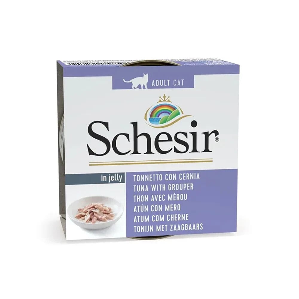 SCHESIR In jelly tuna withgrouper wet cat food 85g