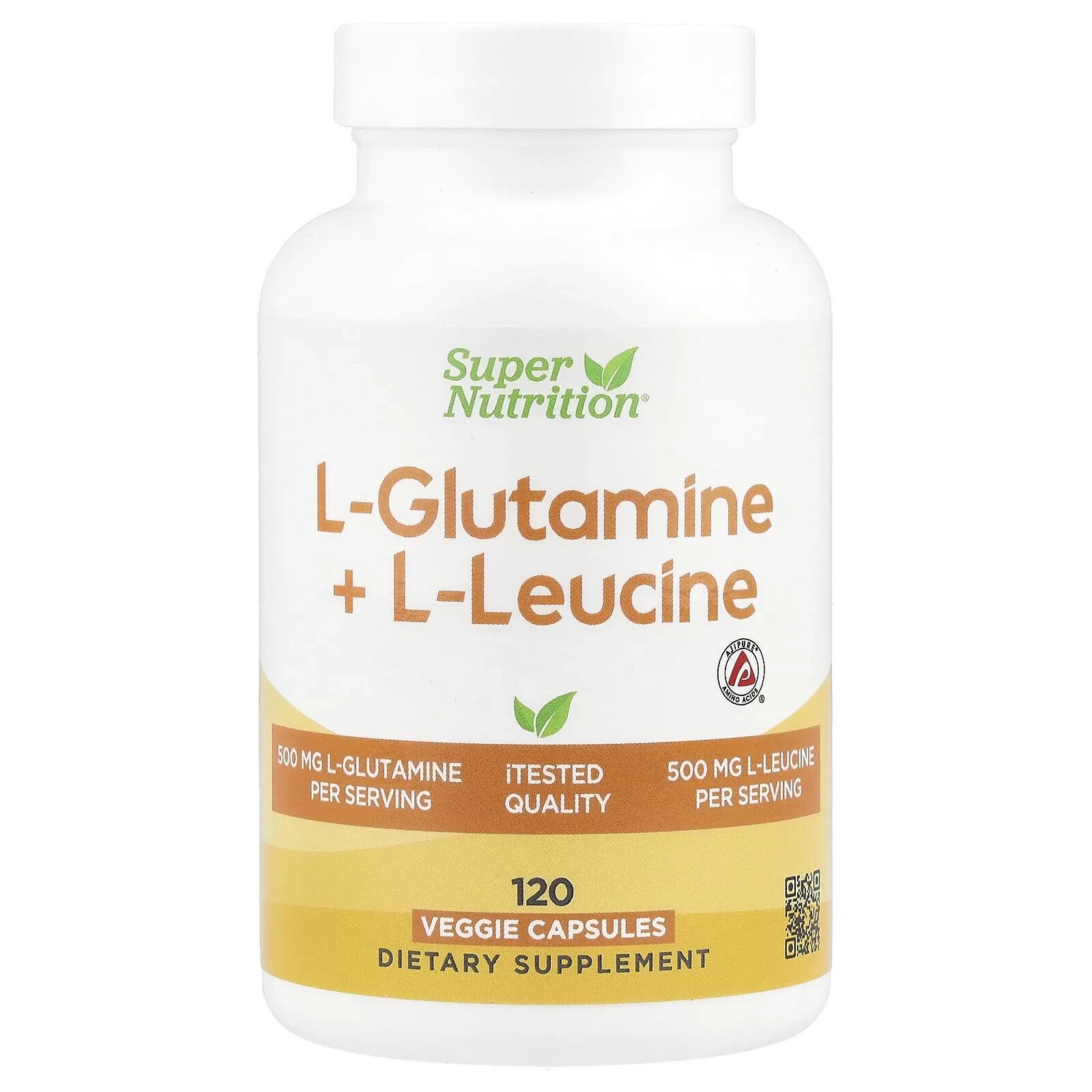 L-Glutamine + L-Leucine, 120 Veggie Capsules