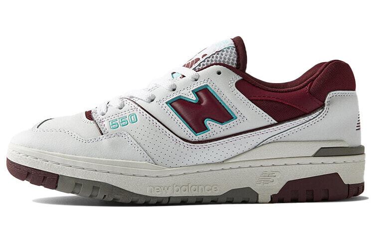 New Balance NB 550 White Burgundy 低帮 复古篮球鞋 男女同款 白酒红 / Кроссовки New Balance NB 550 White Burgundy BB550WBG