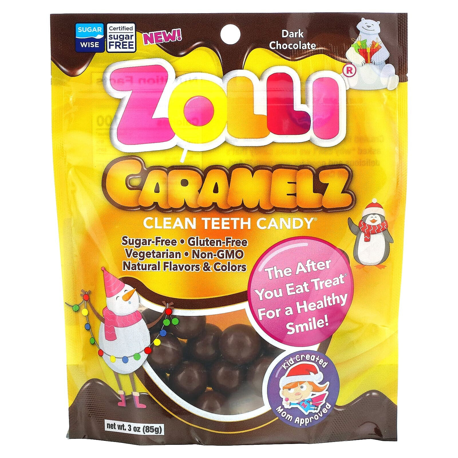 Zollipops, Caramelz, темный шоколад, 85 г (3 унции)
