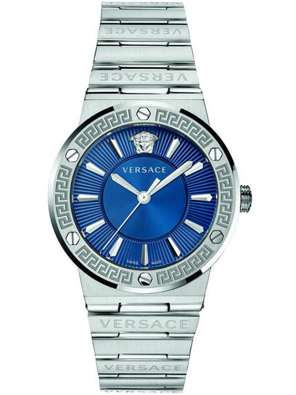 Мужские наручные часы с серебряным браслетом Versace VEVH00520 Greca Logo mens 38mm 5ATM
