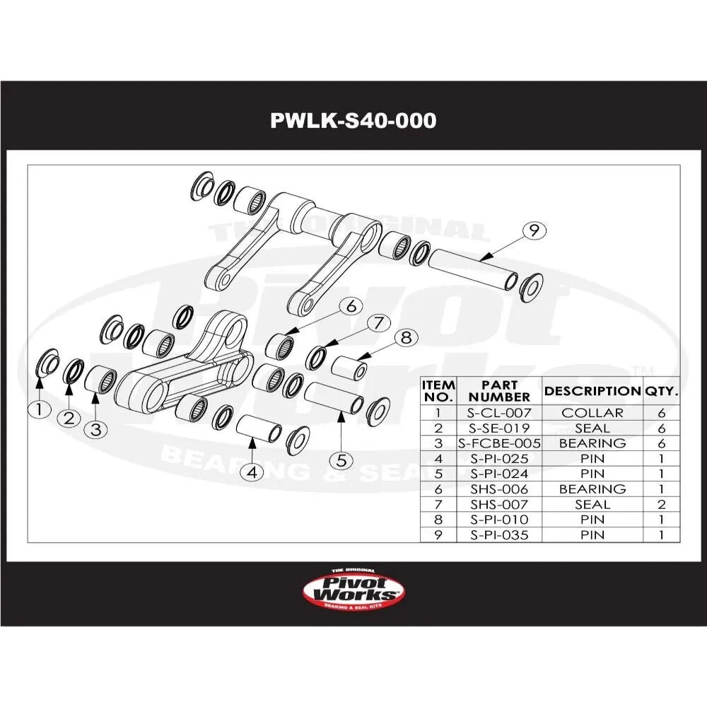 PIVOT WORKS Kawas.KFX 400 03-06-Dvx 04-08/Suz.Ltz 400 03-09 Linkage Repair Kit