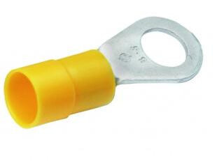 180010 - Ring terminal - Tin - Straight - Yellow - 0.4 mm² - 0.1 mm²