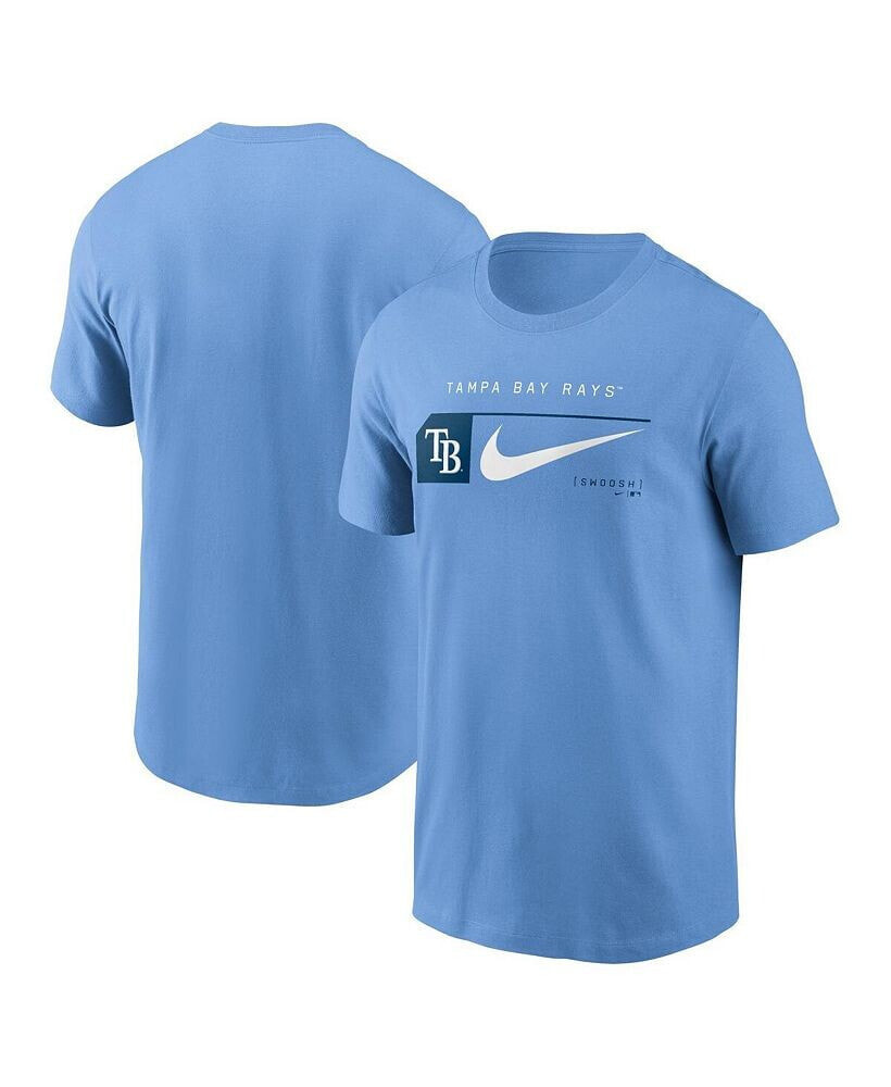 Nike men's Light Blue Tampa Bay Rays Team Swoosh Lockup T-shirt