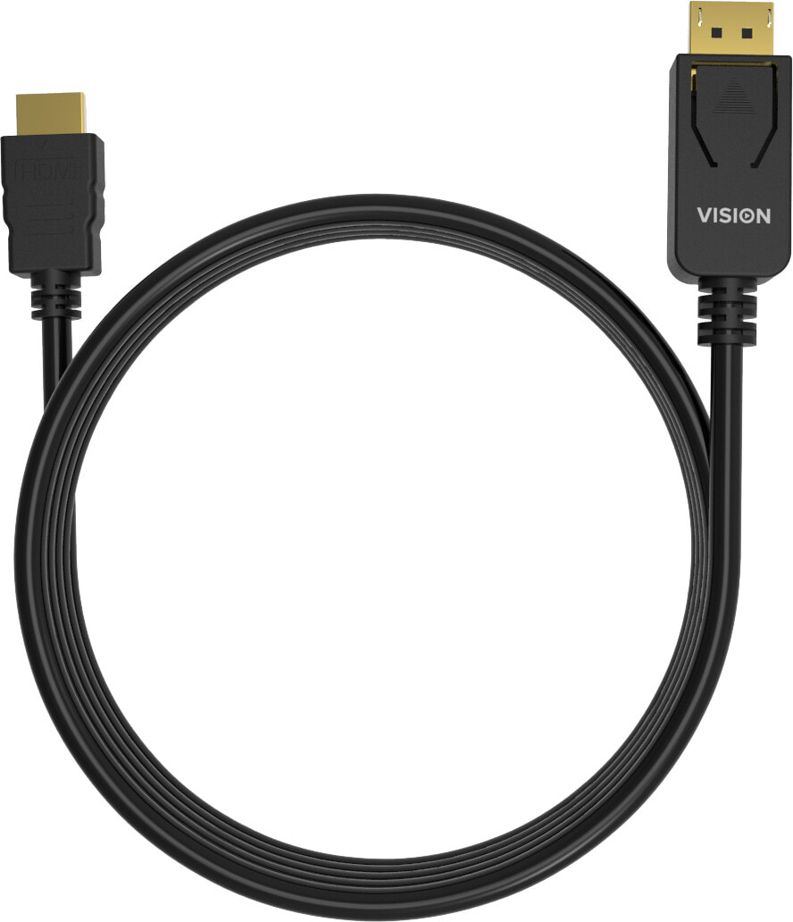 Vision TC 1MDPHDMI/BL видео кабель адаптер 1 m DisplayPort HDMI Тип A (Стандарт) Черный