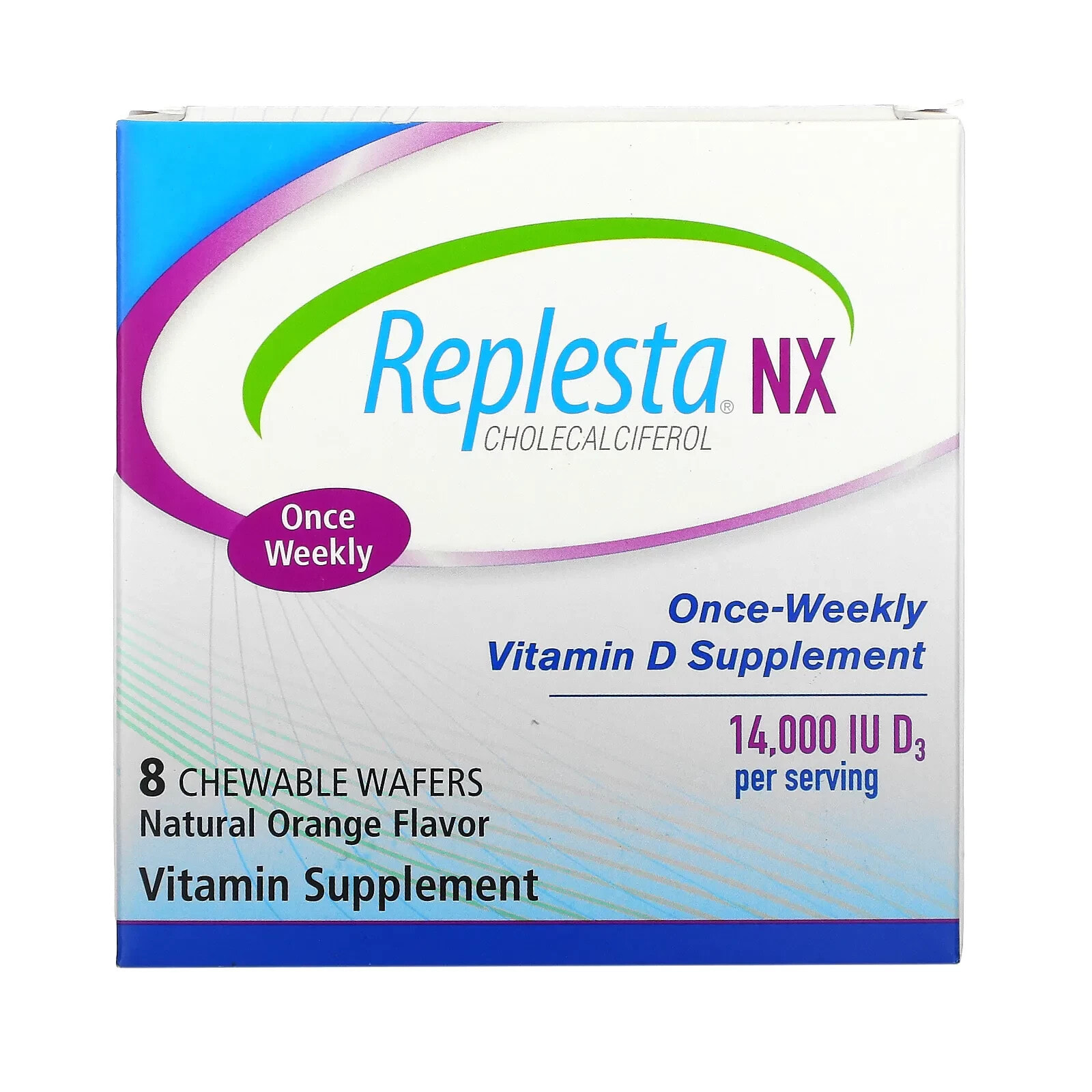 NX Cholecalciferol, Once-Weekly Vitamin D, Natural Orange, 14,000 IU, 8 Chewable Wafers