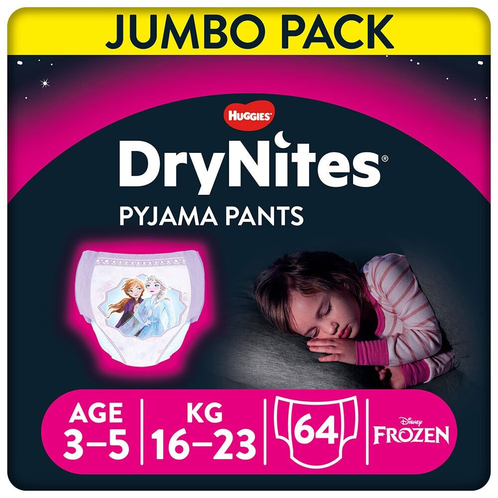 DRYNITES Diapers Absorbent Panties Girl 64 Units