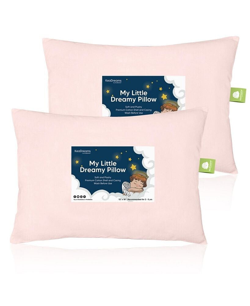 KeaBabies 2pk Toddler Pillow - Soft Organic Cotton Toddler Pillows for Sleeping - 13X18 Small Pillow for Kids