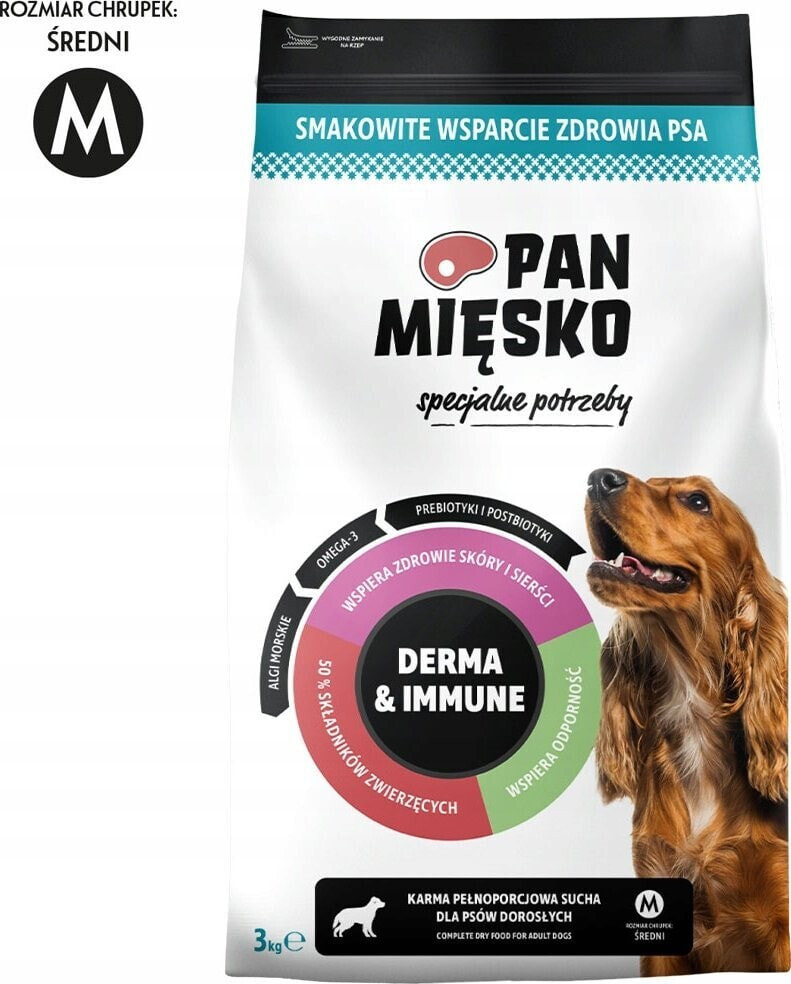 Pan Mięsko PAN MIĘSKO Specjalne potrzeby Derma & Immune (dorosły) chrupki M - Karma sucha dla psa - 3kg