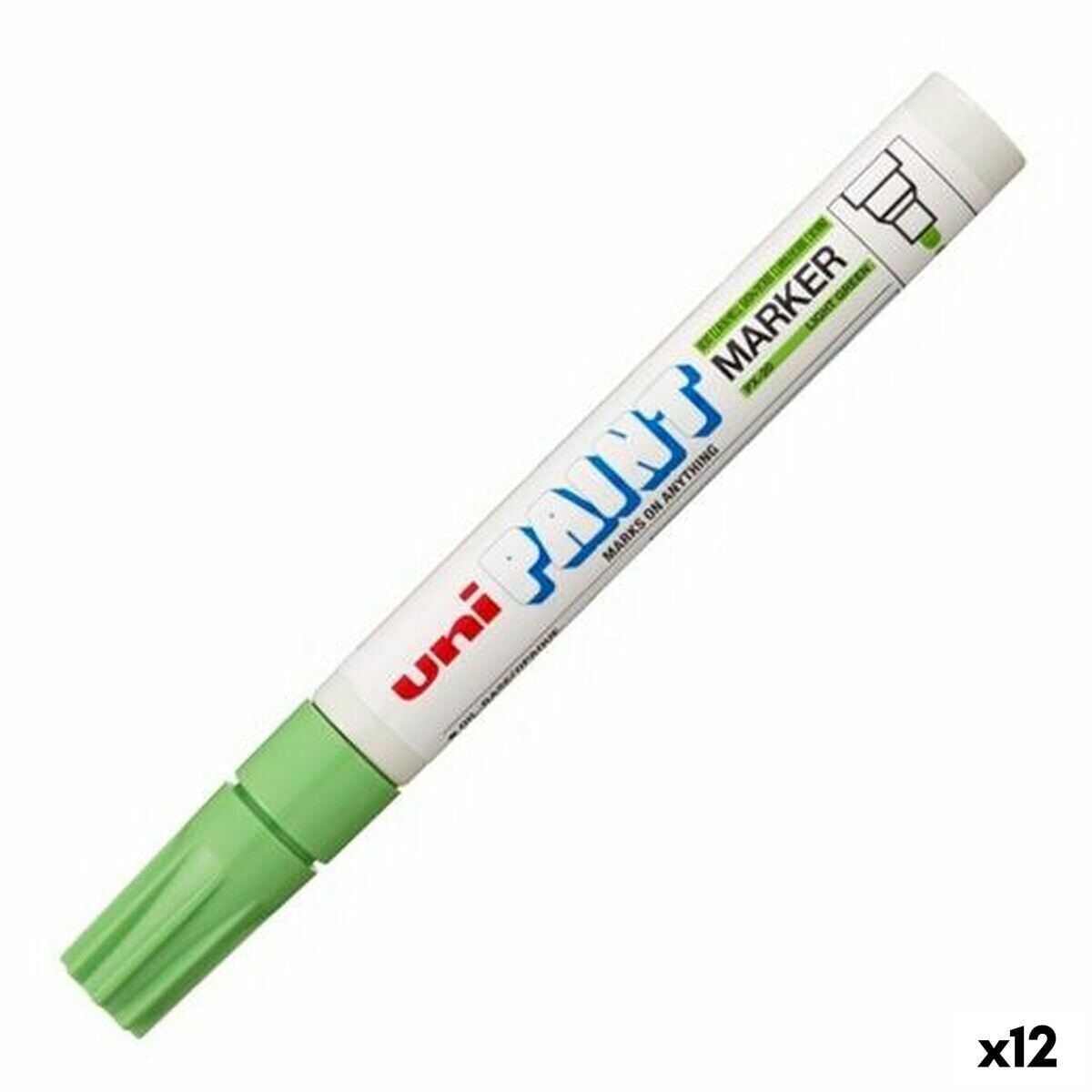 Постоянный маркер Uni-Ball PX-20 Светло-зеленый (12 штук)