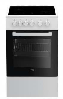 Beko FSS57000GW кухонная плита Отдельностоящая плита для готовки Черный, Белый Керамический A