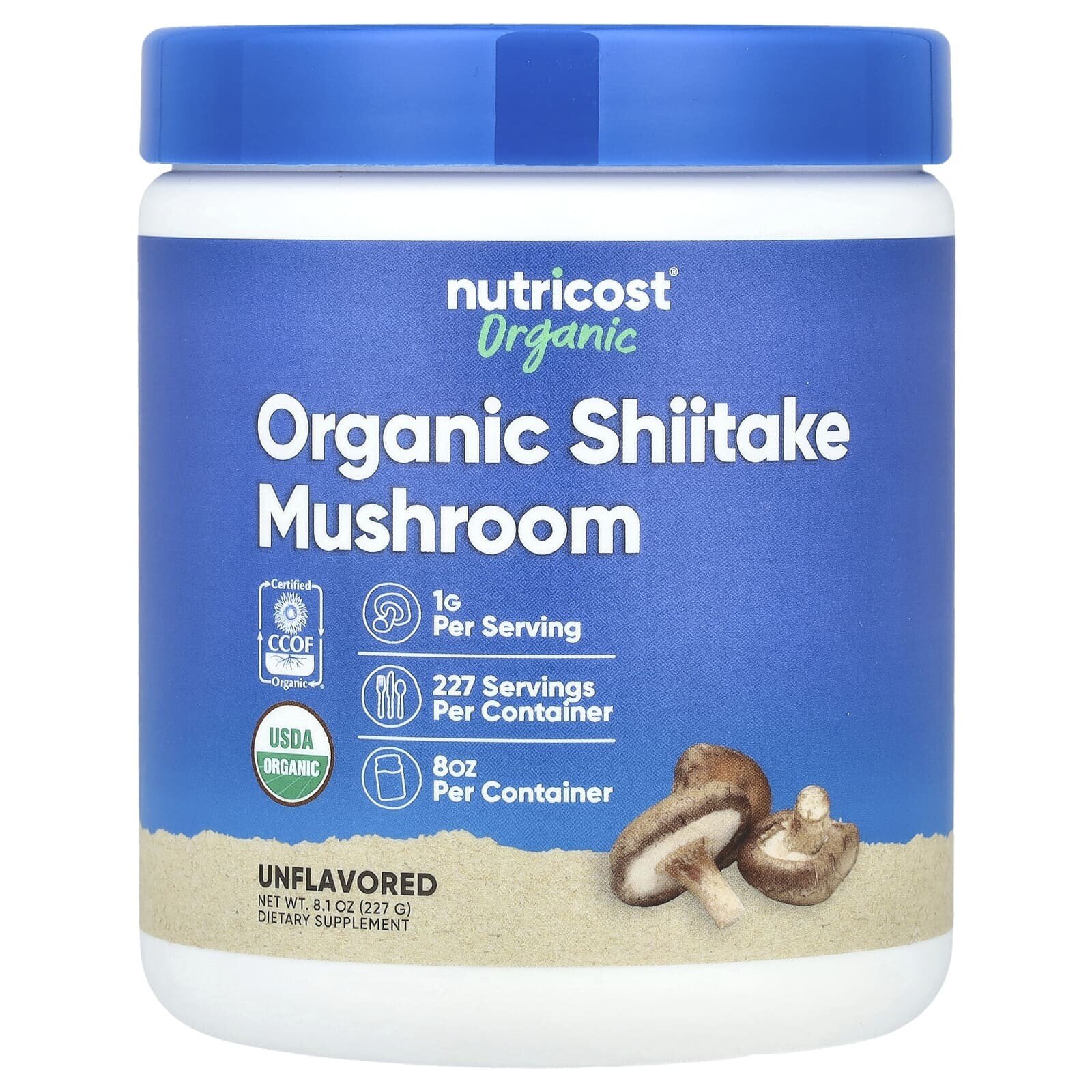 Organic Shiitake Mushroom Powder, Unflavored, 8 oz (227 g)