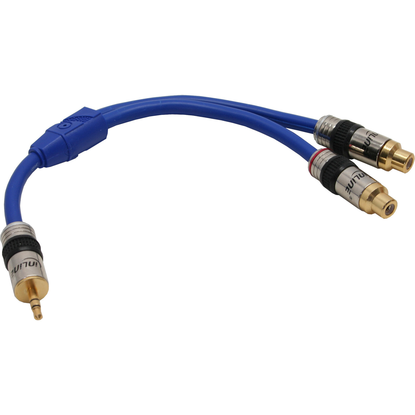 InLine 89941P кабельный разъем/переходник 2x RCA F 1x 3.5mm M Синий