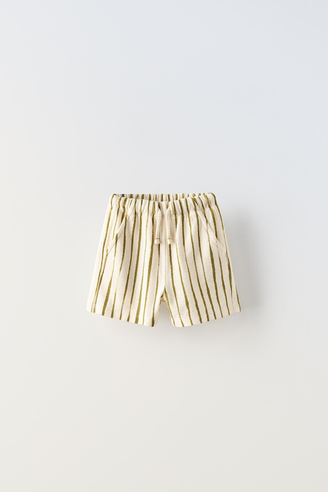 Striped crepe bermuda shorts