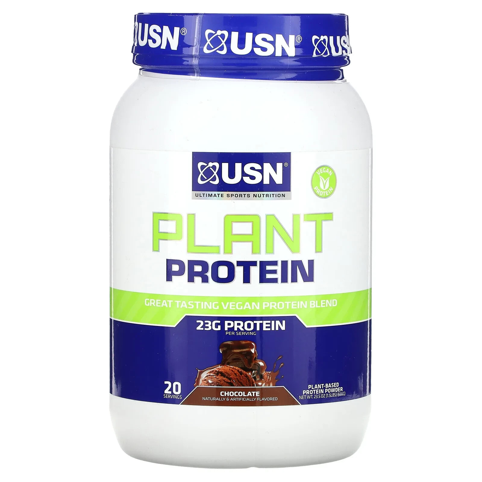 USN, Растительный протеин, ваниль, 666 г (1,5 фунта)