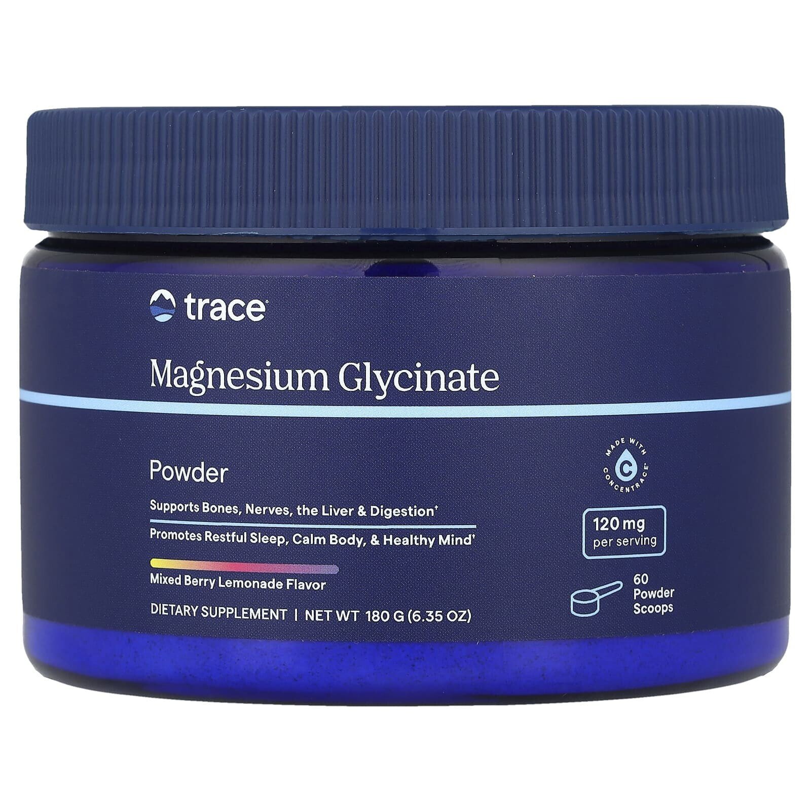 Magnesium Glycinate Powder, Grape, 6.35 oz (180 g)