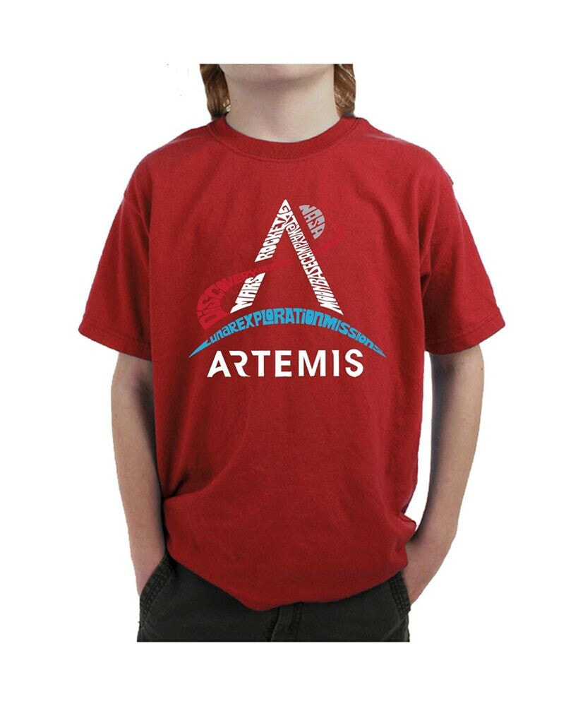 LA Pop Art child NASA Artemis Logo - Boy's Word Art T-Shirt