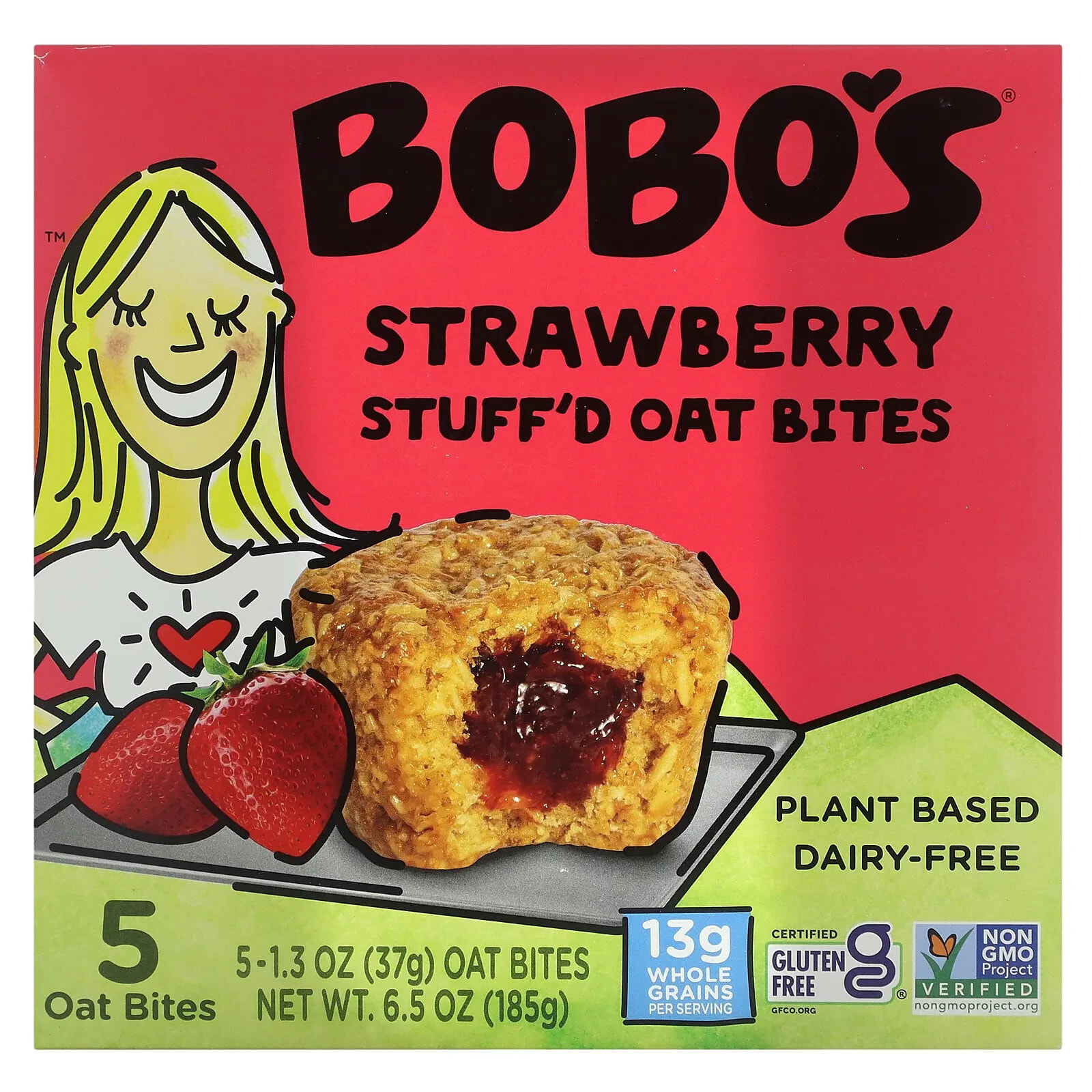 Bobo's Oat Bars, Овсяные кусочки с начинкой, арахисовая паста и желе, 5 кусочков, 37 г (1,3 унции)