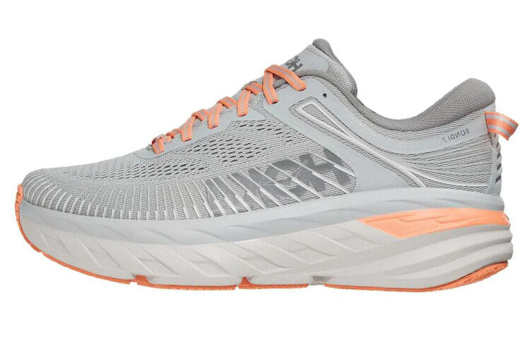 HOKA ONE ONE Bondi 7 潮流百搭休闲 低帮 跑步鞋 女款 灰橙 / Кроссовки HOKA ONE ONE Bondi 7 1110519-HMSH