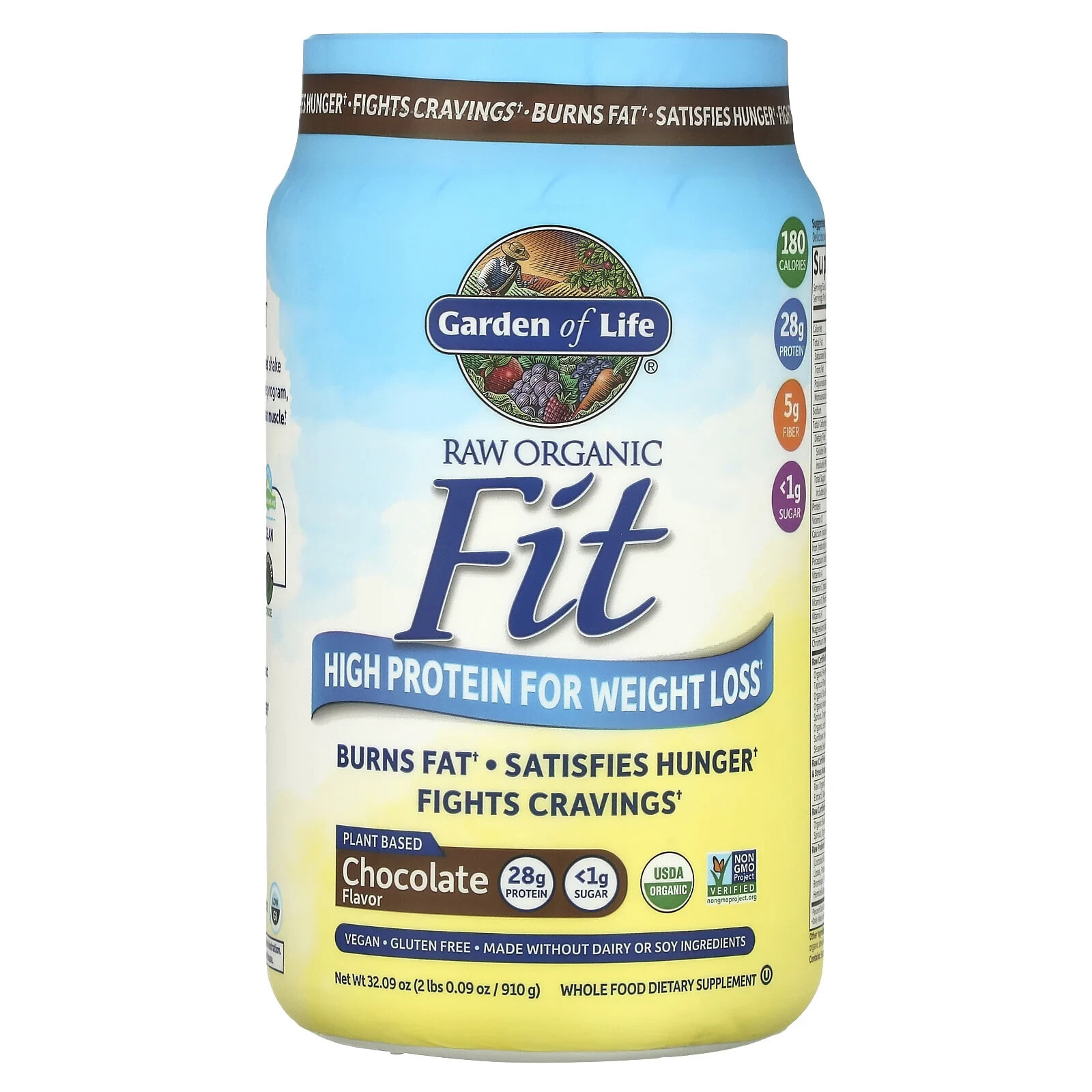 RAW Organic Fit, High Protein for Weight Loss, Vanilla, 32.8 oz (930 g)