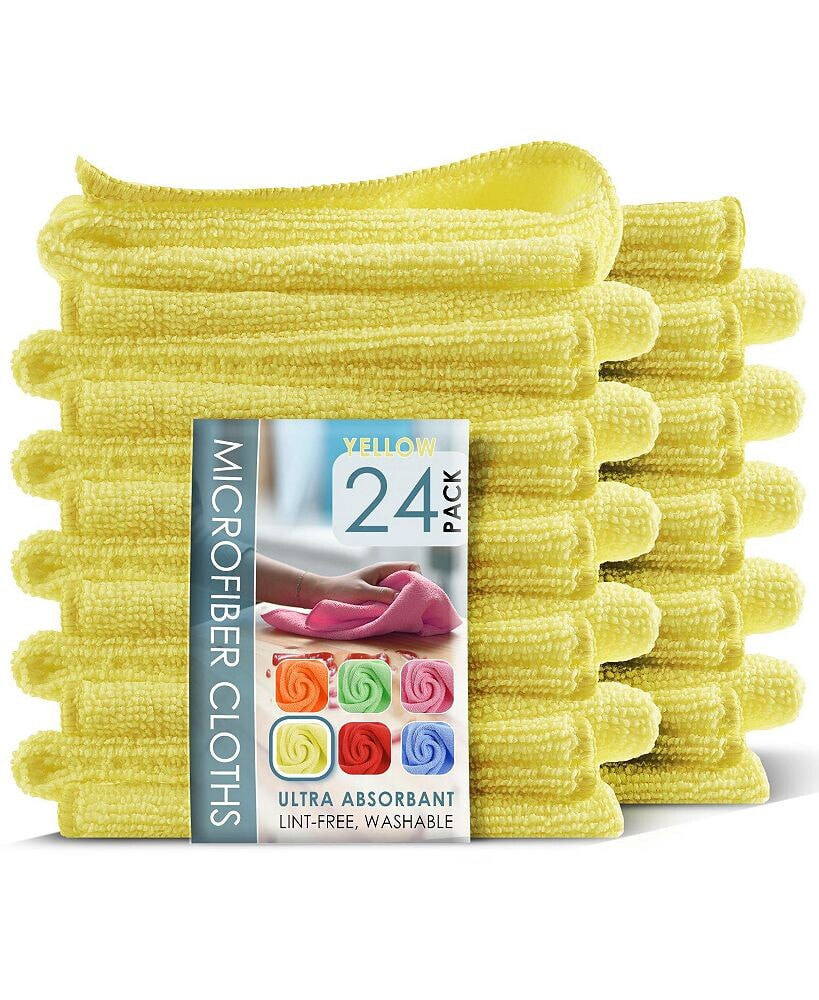 Hearth & Harbor super Soft Multipurpose Microfiber Washcloth Towels - 24 Bulk Pack