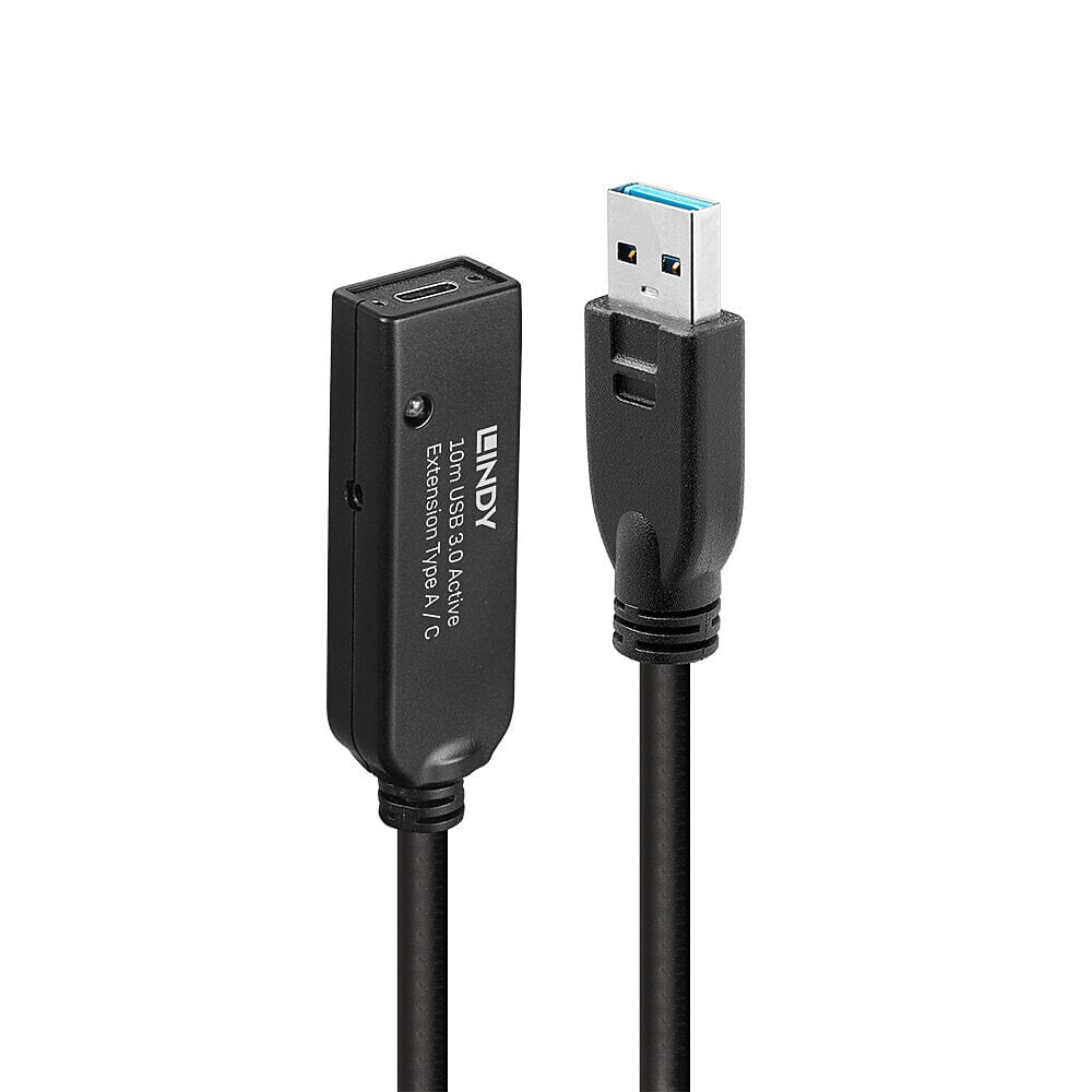 Lindy 43376 USB кабель 10 m USB 3.2 Gen 1 (3.1 Gen 1) USB A USB C Черный