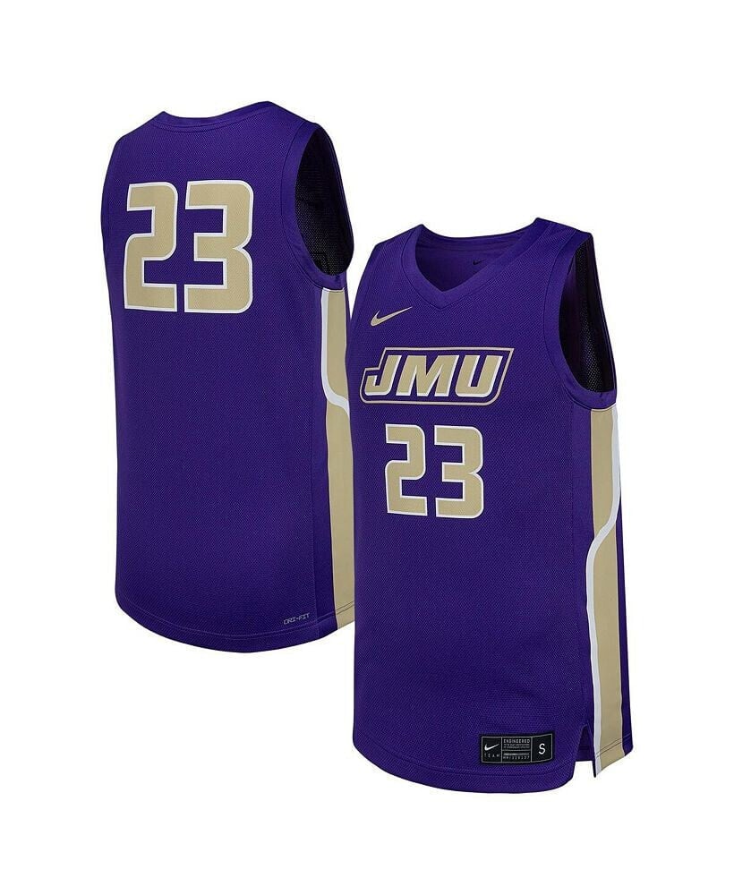 Nike men's #23 Purple James Madison Dukes Replica Basketball Jersey
