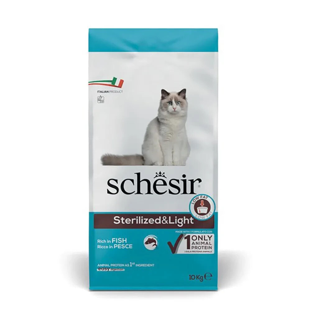 SCHESIR Adult sterilized & light rich fish cat food 10kg