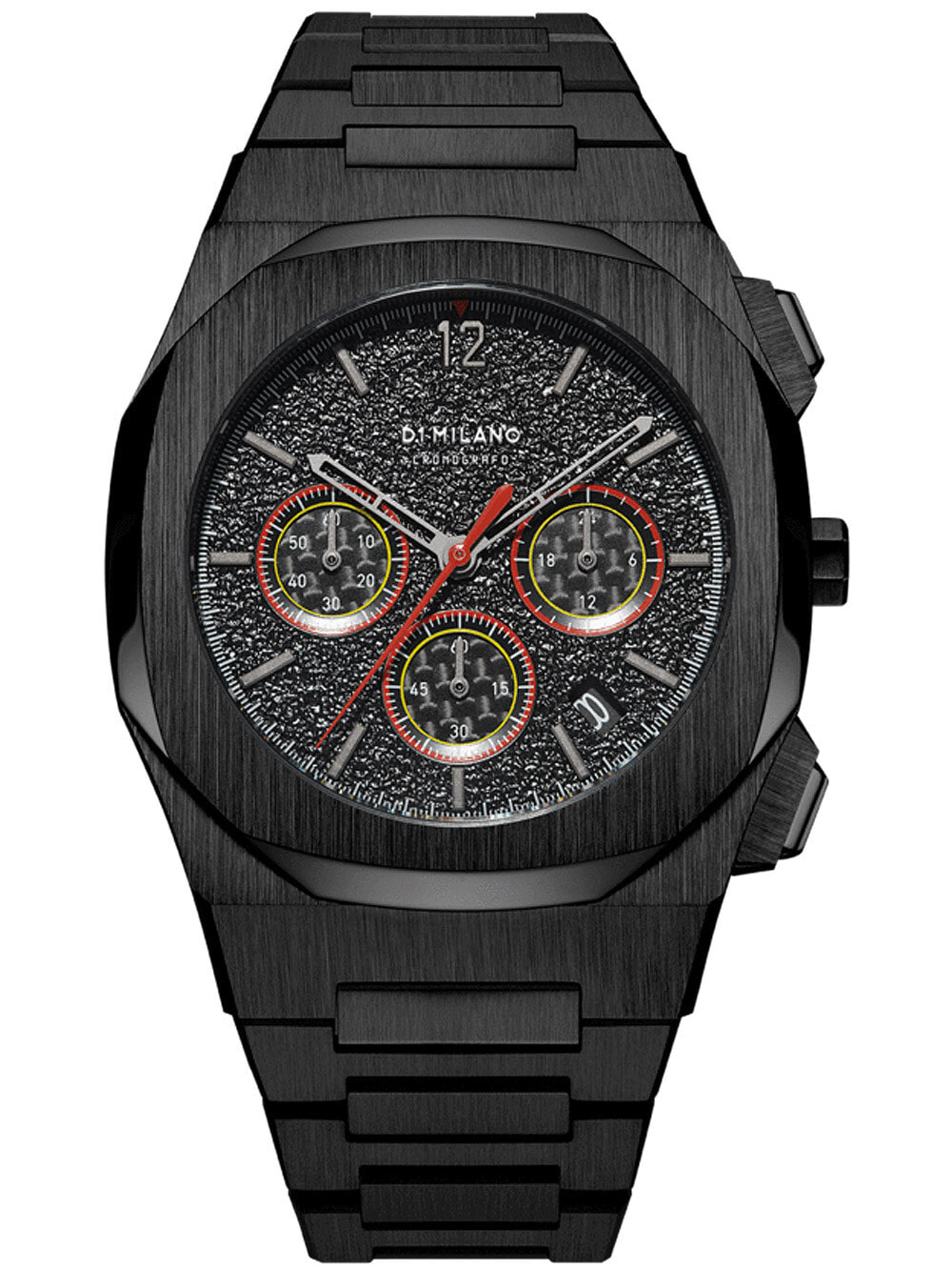 Мужские наручные часы с черным браслетом D1 Milano CHBJ06 chrono Sprint mens 42mm 5ATM
