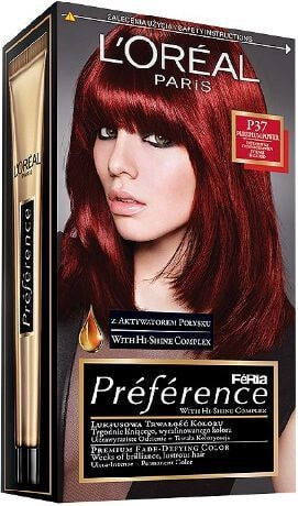 L'Oreal Paris Preference Hair Colour  P37 Стойкая краска придающая блеск волосам, оттенок насыщенный темно-красный