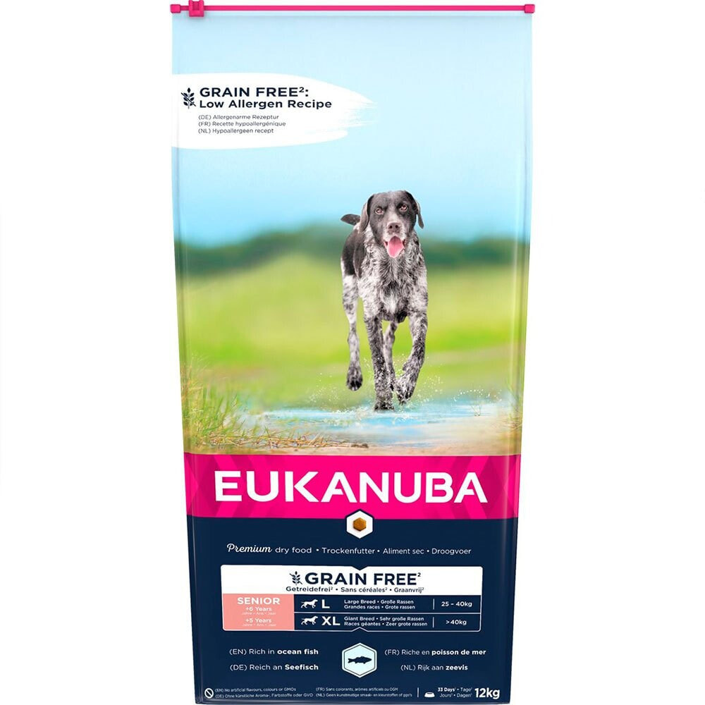 EUKANUBA Grain Free Senior Large/Giant Breed Ocean Fish 12kg Dog Food