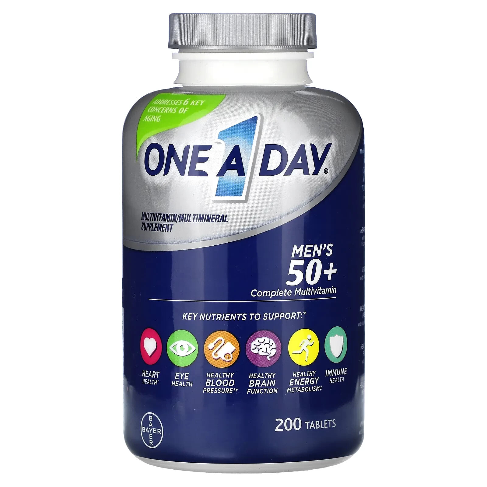 One-A-Day, Men's 50+, Complete Multivitamin, 200 tablets