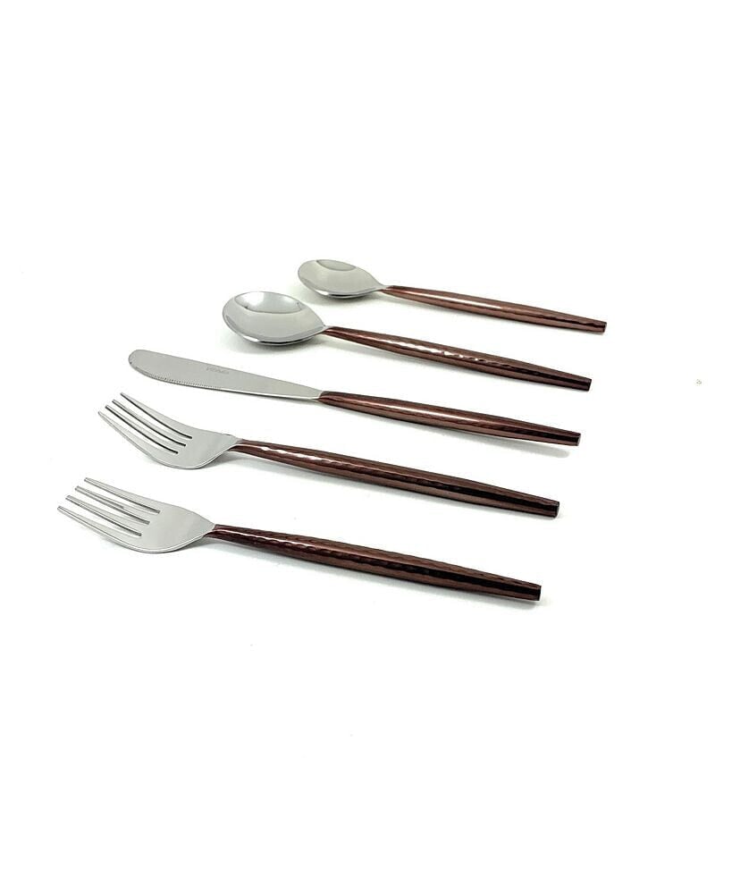 Vibhsa 20 Piece Flatware Set, Service for 4 (Hammered Handle)